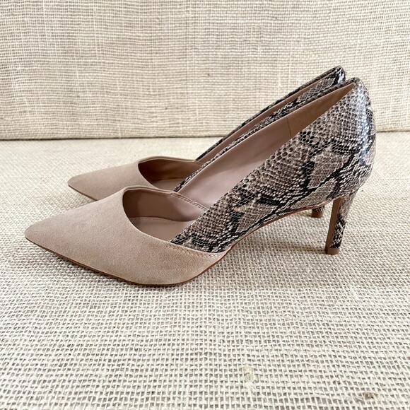 Kelly & Katie Zariya Womens Multicolor Snakeskin Suede Pumps 2 in heel, Size 6 M - Picture 4 of 10